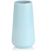 Blue Ceramic Vase, GUKJOB Small Cute Flower Vase for Pampas Grass, Home, Living Room, Dining Tabl...