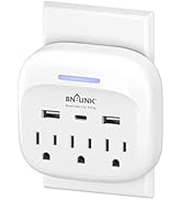 BN-LINK Multi Plug Outlet Extender with 3 Outlets and 3 USB Ports, 3 AC Outlet Splitter with 3 US...