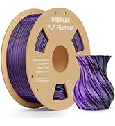 DEEPLEE Silk PLA 3D Printer Filament 1.75mm 1kg, Silk Dual Color Black Purple PLA, Dimensional Ac...