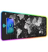 ToLuLu RGB Gaming Mouse Pad, 5/7.5/10/15W Wireless Charging Mouse Pad, 10 Light Modes LED Mouse P...