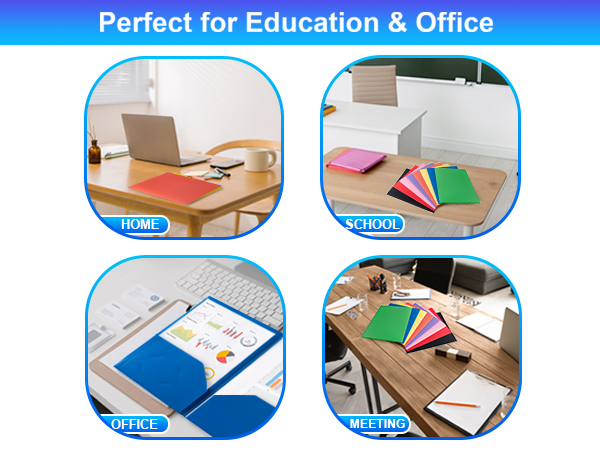 Folders with Pockets, 2 Pocket Folders with Extra Labels, Plastic Folder with Pockets