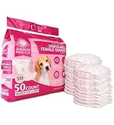 American Kennel Club Female Dog Wrap, Disposable Diapers with Wetness Indicator, Small, 50 Count