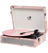 Vinyl Record Player Bluetooth with Built-in Speakers, Vintage Portable Suitcase Turntable 3-Speed...