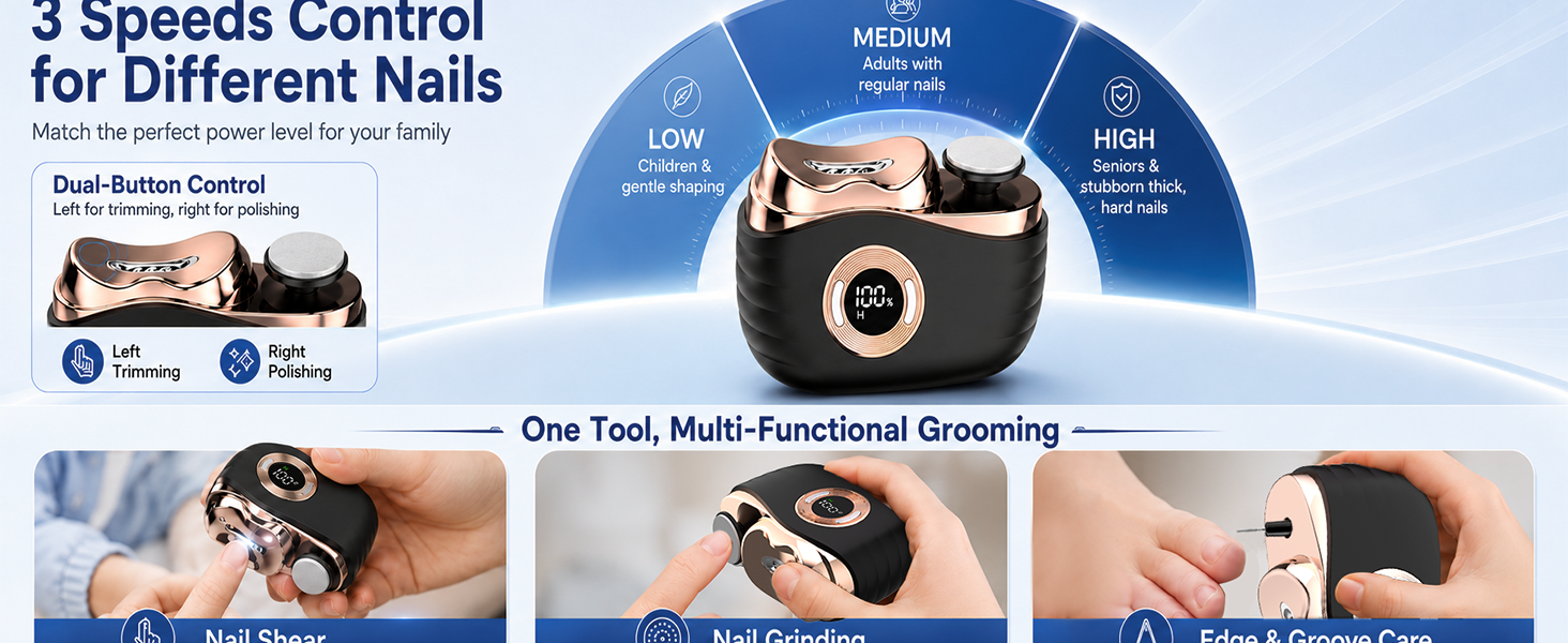 electric nail clipper and trimmer