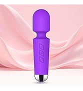jtffer Mini Cordless Massager - 8 Intensity Levels &amp; 20 Quiet & Waterproof Vibration Modes, Handh...