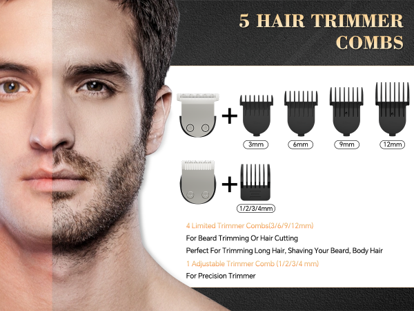 5 HAIR TRIMMER COMBS