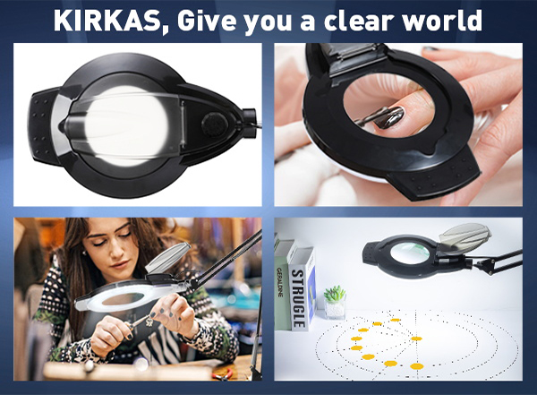 10X Magnifying Glass with Light and Clamp