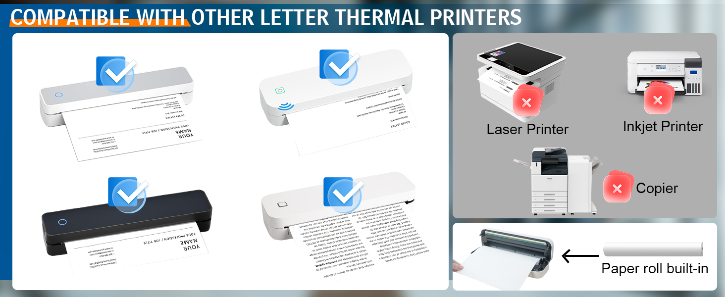 Thermal Printer Paper 8.5&amp;#39;&amp;#39;x11&amp;#39;&amp;#39; US Letter Size, 4 Rolls BPA free Quick-Dry Thermal Printer Paper,