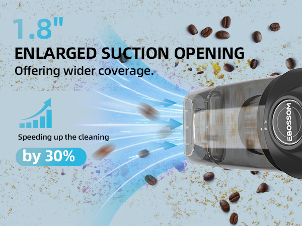 car vacuum with enlarged suction opening offers wider coverage