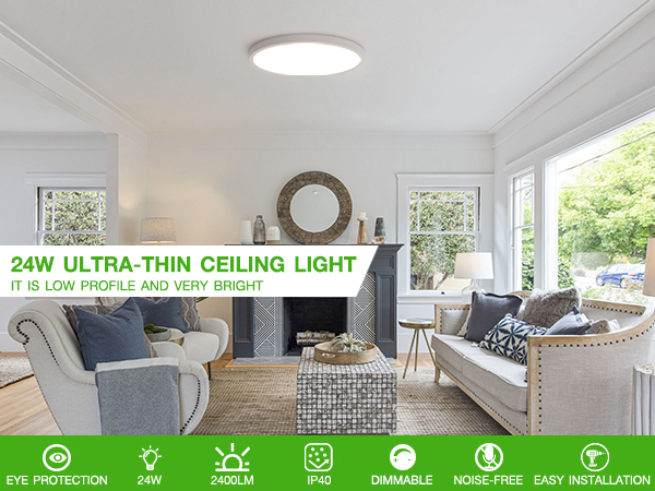 12Inch LED Flush Mount Ceiling Light Fixture