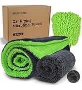3 Pack Car Microfiber Towels with Car Wash Mitt 1200 GSM Soft Microfiber Car Drying Towels(36