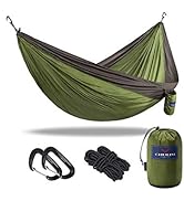CHULIM Double Camping Hammock with Tree Hanging Kit and 12kn Aluminum Wiregate Carabiner. 118