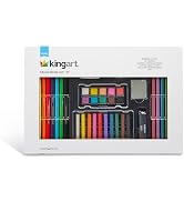KINGART 154 Studio Series 54 Pc. Mixed Media Collection Art Set, Includes Watercolor Paints, Past...