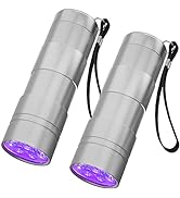 COSOOS Black Light Flashlight, 2 Pack 12LED 395nm UV Handheld Black Light, Mini Torch Light, Dogs...