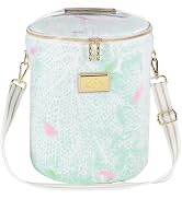 Lilly Pulitzer Insulated Soft Cylinder Beach Cooler with Terry Cloth Fabric, Adjustable/Removable...