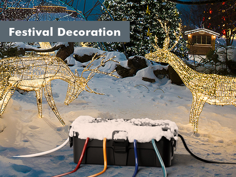 a christmas decoration in the snow