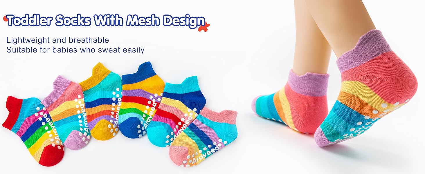 non-slip grips machine washable reinforced toes breathable skin-friendly