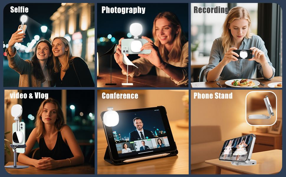 For selfies, soft light for recording, podcast, tiktok, video conferencing, YouTube/Ins media vlogs