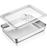 E-far Lasagna Pan with Lid, Stainless Steel Rectangular Cake Baking Pan with Cover, 12?x9¾x2 Inch...