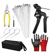 Stainless Steel Cable Tie Gun, Special Tool For Fastening And Cutting Metal Zip Ties, With 100pcs...