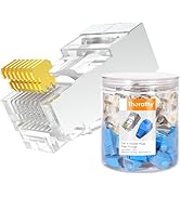 Therathy Cat 6 Shielded Pass Through RJ45 Connectors, Supports 24 to 26 AWG RJ45 Crimp Ends STP N...