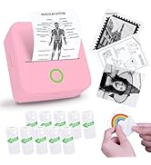 Vicbear Mini Sticker Printer, Sticker Maker Machine Printer with 10 Sticker Paper Rolls, Mini Pri...