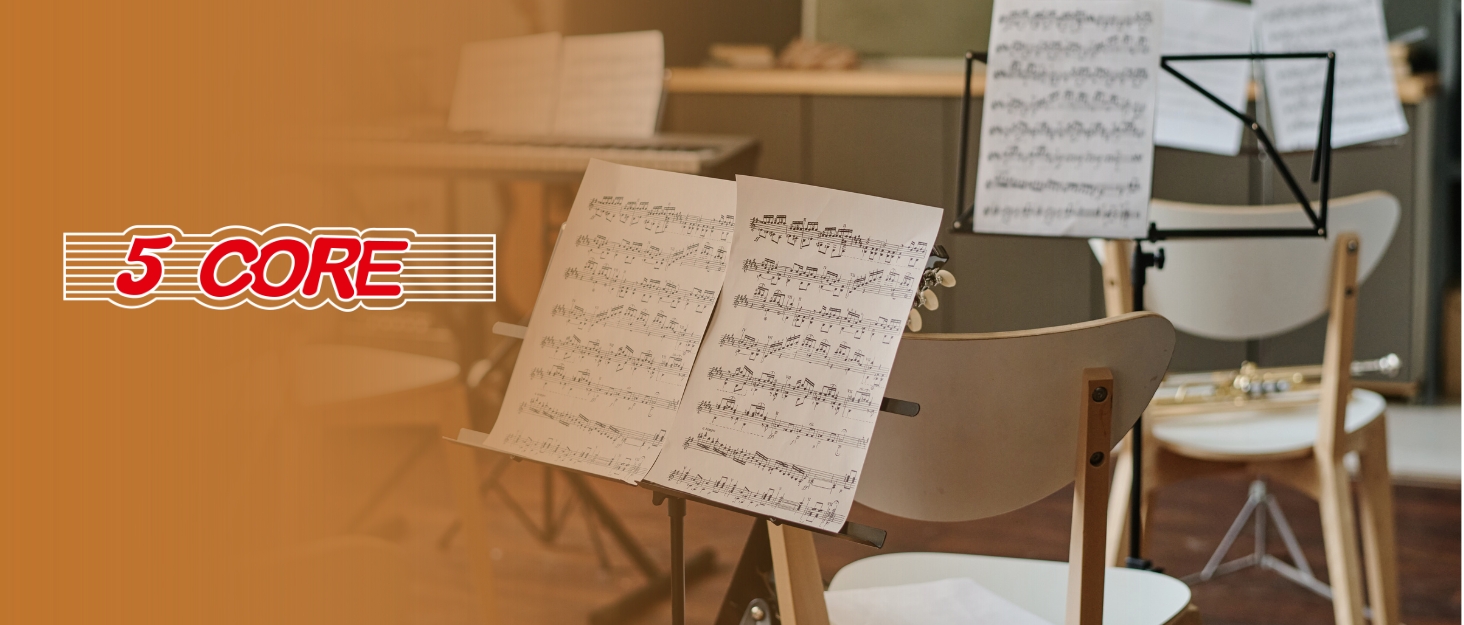 5 CORE Sheet Music Stand 2 in 1 Dual Use Professional Portable Adjustable 28-67 Inch Folding Music N...