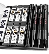 Nicpro 0.9 Metal Mechanical Pencil Set with Case, 3PCS Hevey Duty MP2000 Lead Pencil With 6 Tube ...