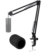 Boom Arm with Mic Cover - Mic Stand with Mic Foam Cover Compatible with Razer Seiren X Shure SM7B...