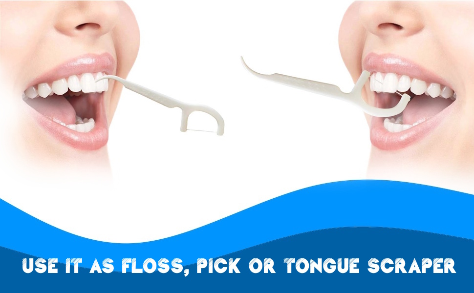 Floss picks can be used as floss, picks or tongue cleaners