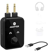 Airplane Bluetooth 5.3 Transmitter Adapter, 3.5mm to Dual Bluetooth Audio Converter, Wireless Hi-...