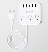 European Plug Adapter, Unidapt US to UK Europe Power Strip for EU/UK/US with USB C and 4 USB Port...