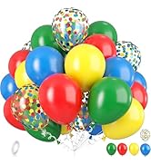Dagelar Red Yellow Blue Balloons, Rainbow Assorted Latex Balloons, Red Blue Green Yellow with Col...