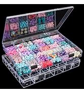 Udefineit 2 Packs 36 Grids Clear Plastic Organizer Box, Small Craft Jewelry Storage Container wit...
