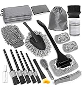 Viewmax Windshield Cleaner Tool, 20Pcs Car Cleaning Kit - Car Interior Detailing Brush Set with M...