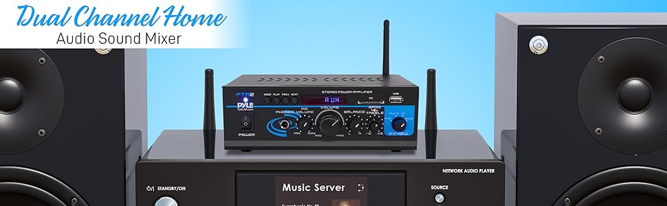 Home Audio Power Amplifier System - 2X40W Mini Dual Channel Mixer Sound Stereo Receiver Box