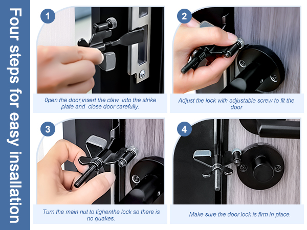 Door Stop Alarm wit Adjustable Portable Door Lock