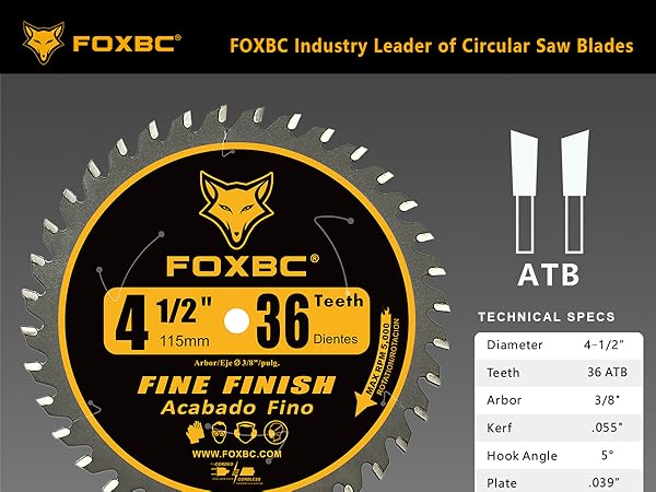 FOXBC 4-1/2 Inch Trim Circular Saw Blade 