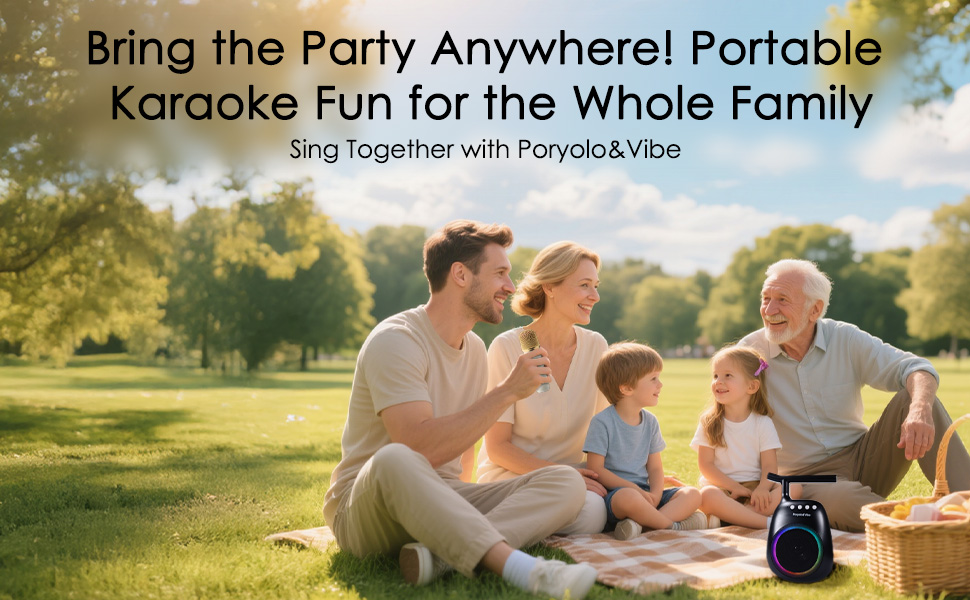 Mini Karaoke Machine for kids Adults Portable Bluetooth Speaker with 2 Wireless Microphones