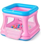 QPAU 3-in-1 Inflatable Bounce House for Toddlers 1-3, Ball Pit &amp; Trampoline, Inflatable Bouncy Ho...