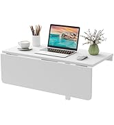 Giantex Wall Mounted Folding Table, 31.5" x 23.5" Wood Murphy Desk Drop-Leaf Table, Space Saving ...