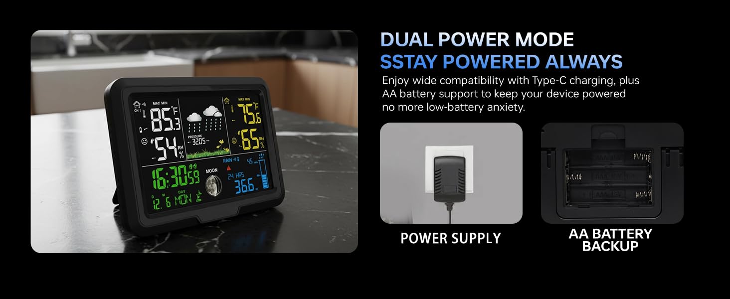 Digital Wireless Rain Gauge Outdoor,