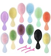 12 pcs Mini Hair Brush,Travel Detangling Brush with Exquisite Packaging Box,Mini Brush for Most H...