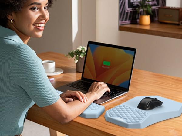 Ergonomic Mouse Pad and Keyboard Wrist Rest Set