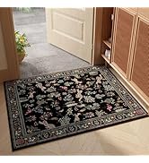 Rugcomf Door Mat Indoor Entrance 2x3 Rug Machine Washable Boho Floral Animal Small Area Rug Non-S...