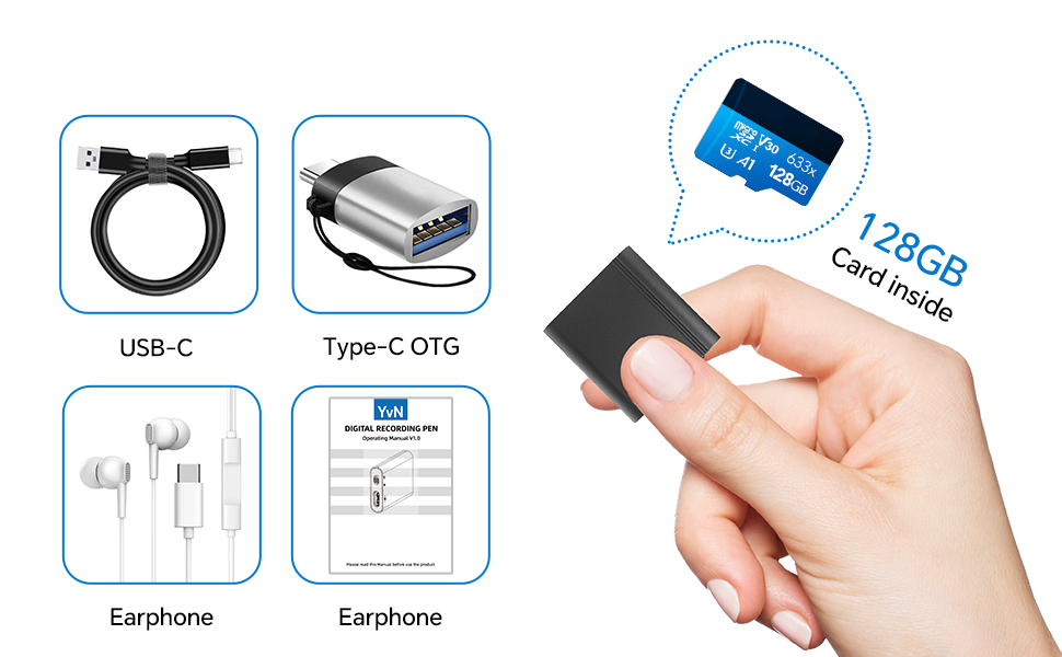 128GB Digital Voice Recorder
