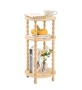 AWASEN Small End Table, 3-Tier Round Side Table for Small Spaces, Round Accent Table Nightstand f...
