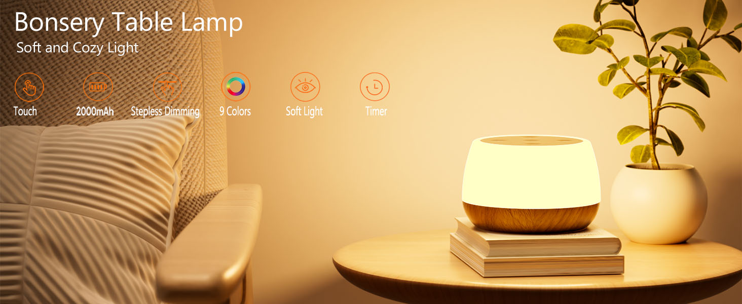 Dimmable Touch Lamp for Bedroom