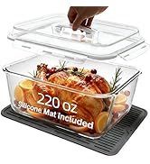 Susukkie Extra Large Glass Storage Containers with Lids 220oz/6500ml - Airtight Borosilicate Larg...