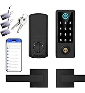 BEBASIA Smart Fingerprint Door Lock with Handle Set, Full App Control, Keyless Entry Door Lock, E...